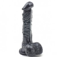 Dong 8.6" Realistic w/Balls Black (LAST ONES AVAILABLE!!)